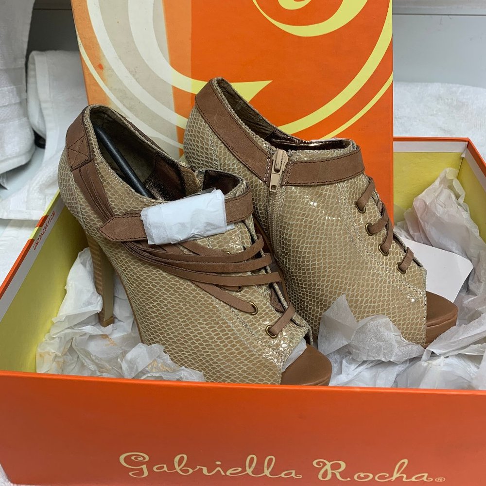 Gabriella Rocha Snakeskin Zipper Bootie